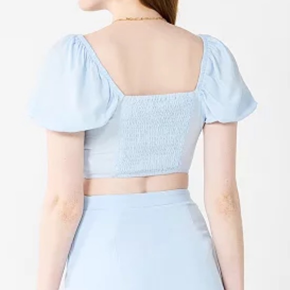 Speechless Side Slit Mini Skirt and Tied Front Crop Top Outfit size Large NWT - Picture 10 of 10